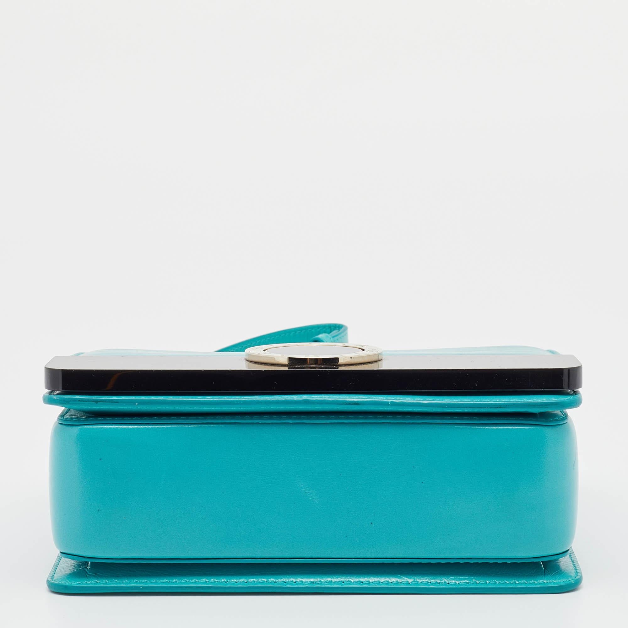 turquoise leather bag