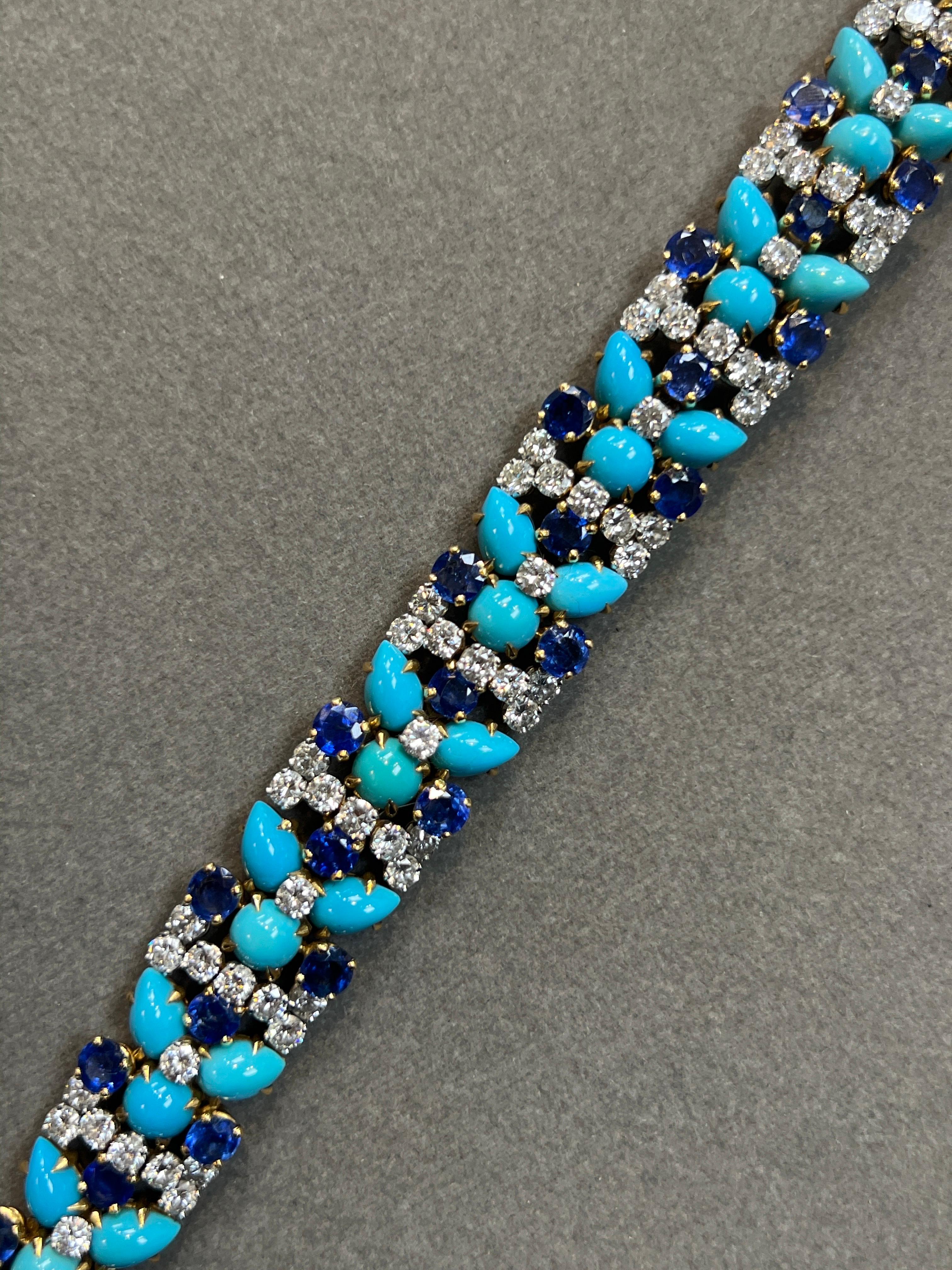 De las mujeres Pulsera Bvlgari de zafiro turquesa y diamantes en venta