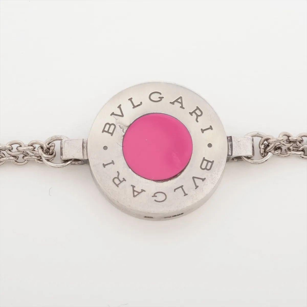 Bvlgari Two-layer Chain Bracelet Red Silver In Good Condition For Sale In Humacao, PR