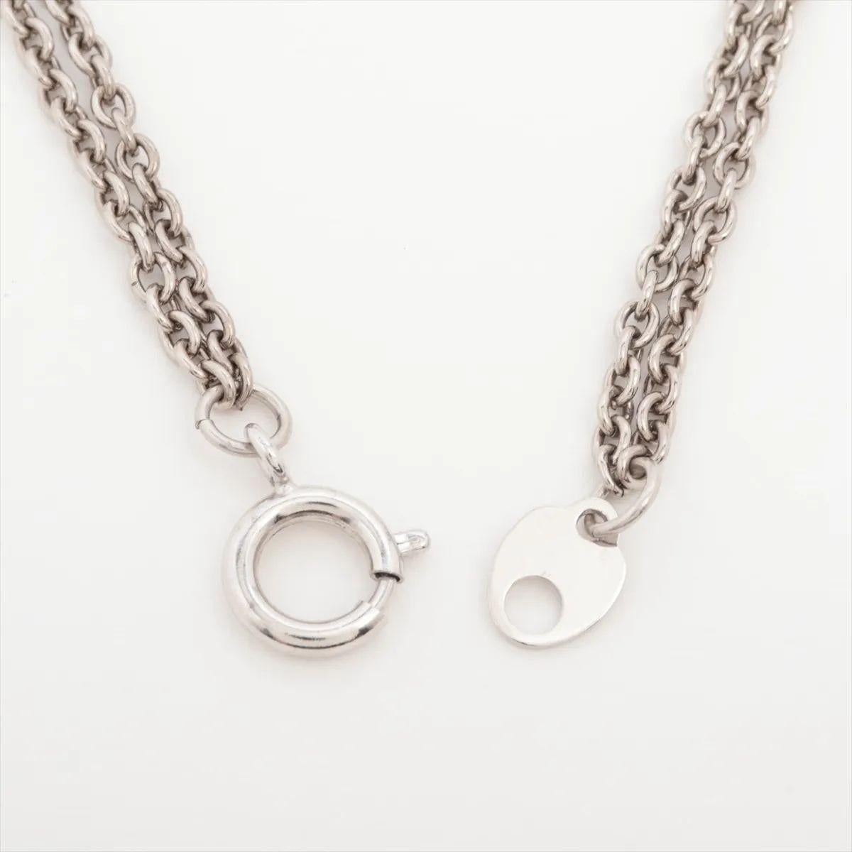 Bvlgari Two-layer Chain Bracelet Red Silver For Sale 1