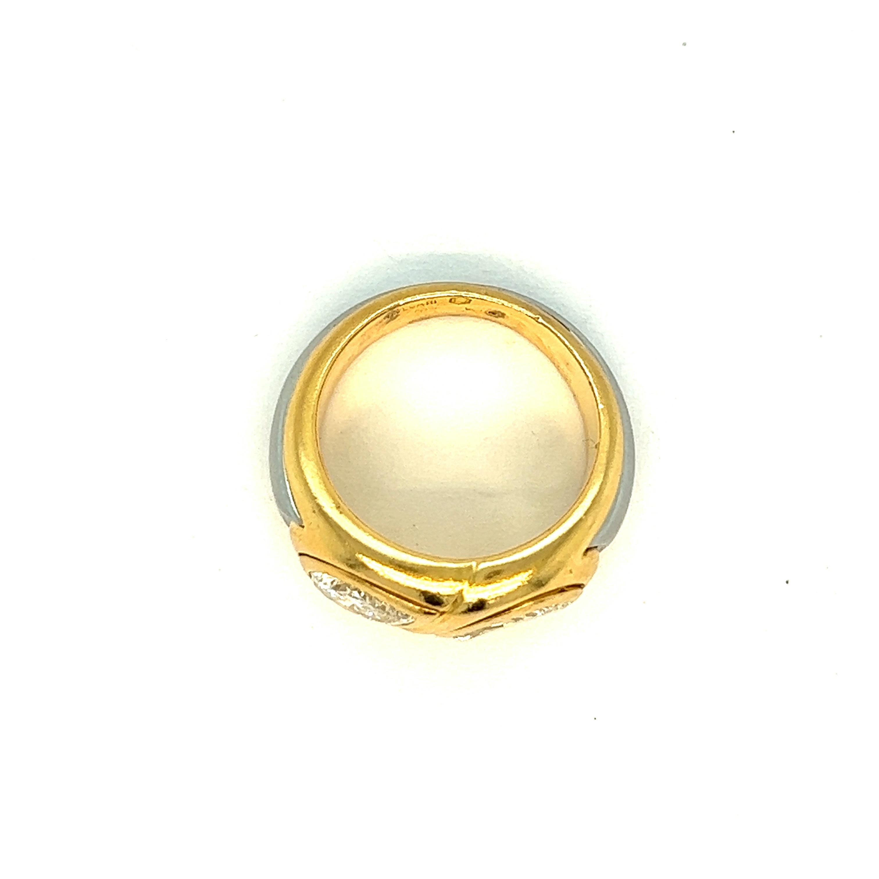 Bvlgari Two Pear-Shaped Diamond Gold Ring For Sale 2