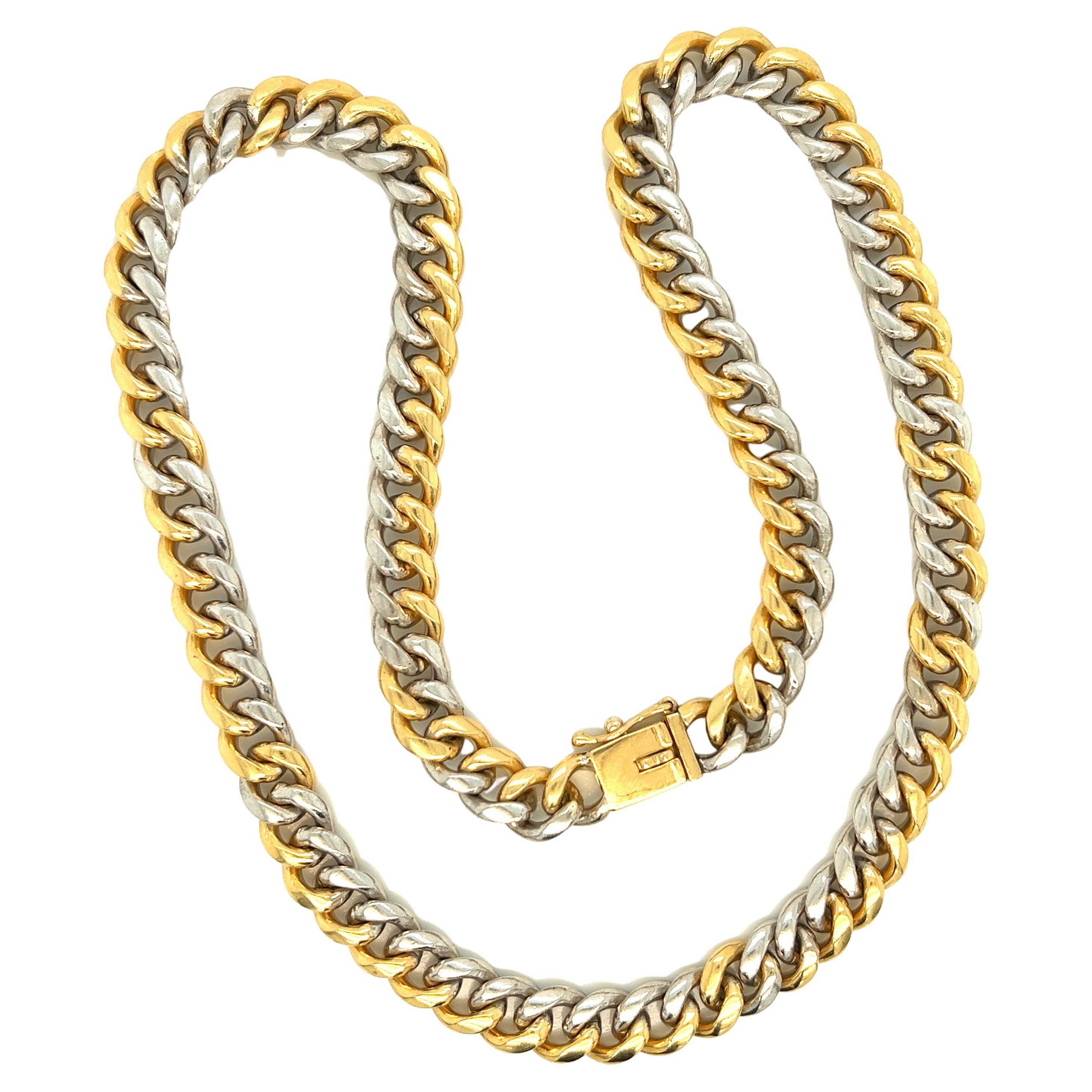 Bvlgari Two-Tone 18kt Gold Chain Link Necklace 