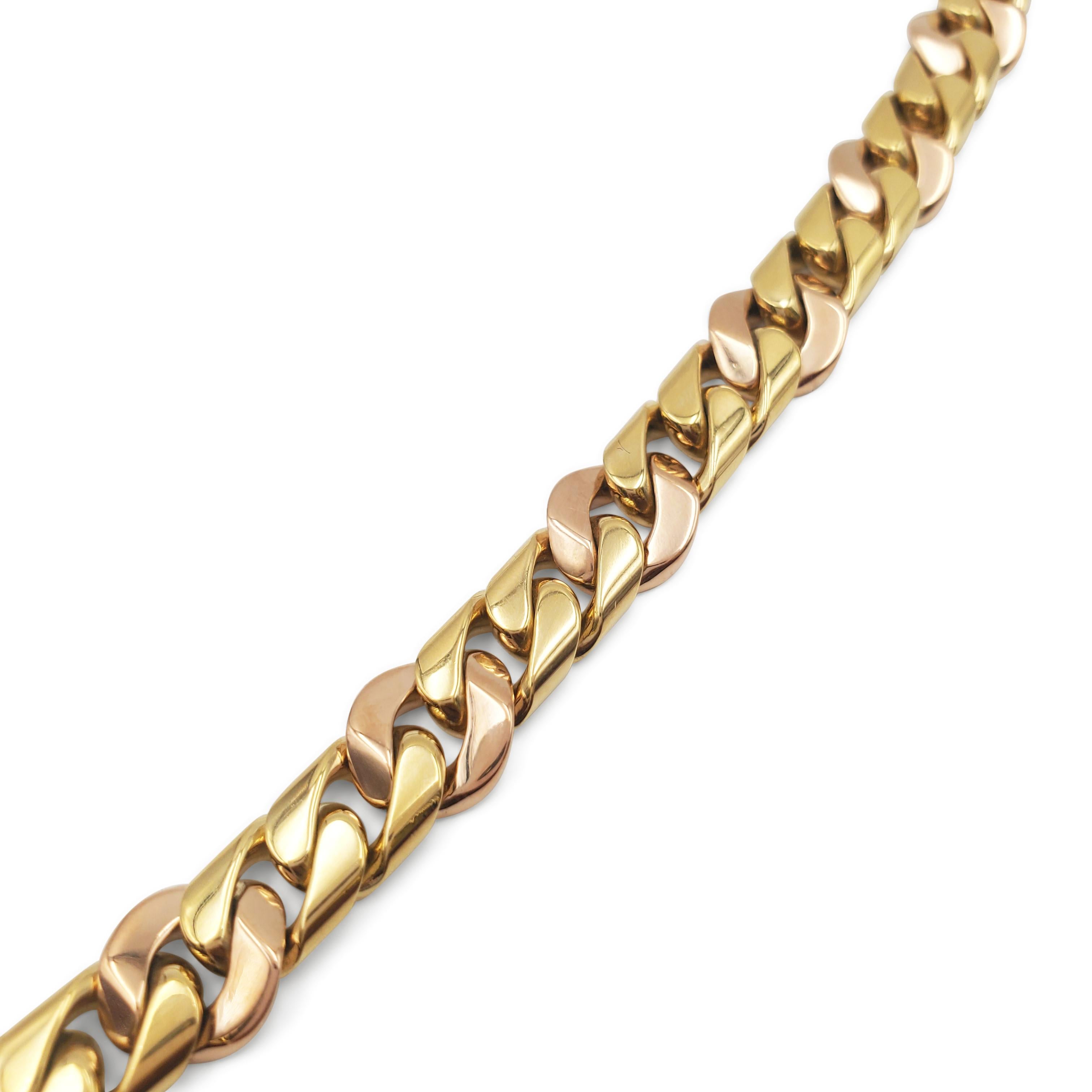 Bvlgari Two-Tone Gold Curb Link Necklace For Sale 2