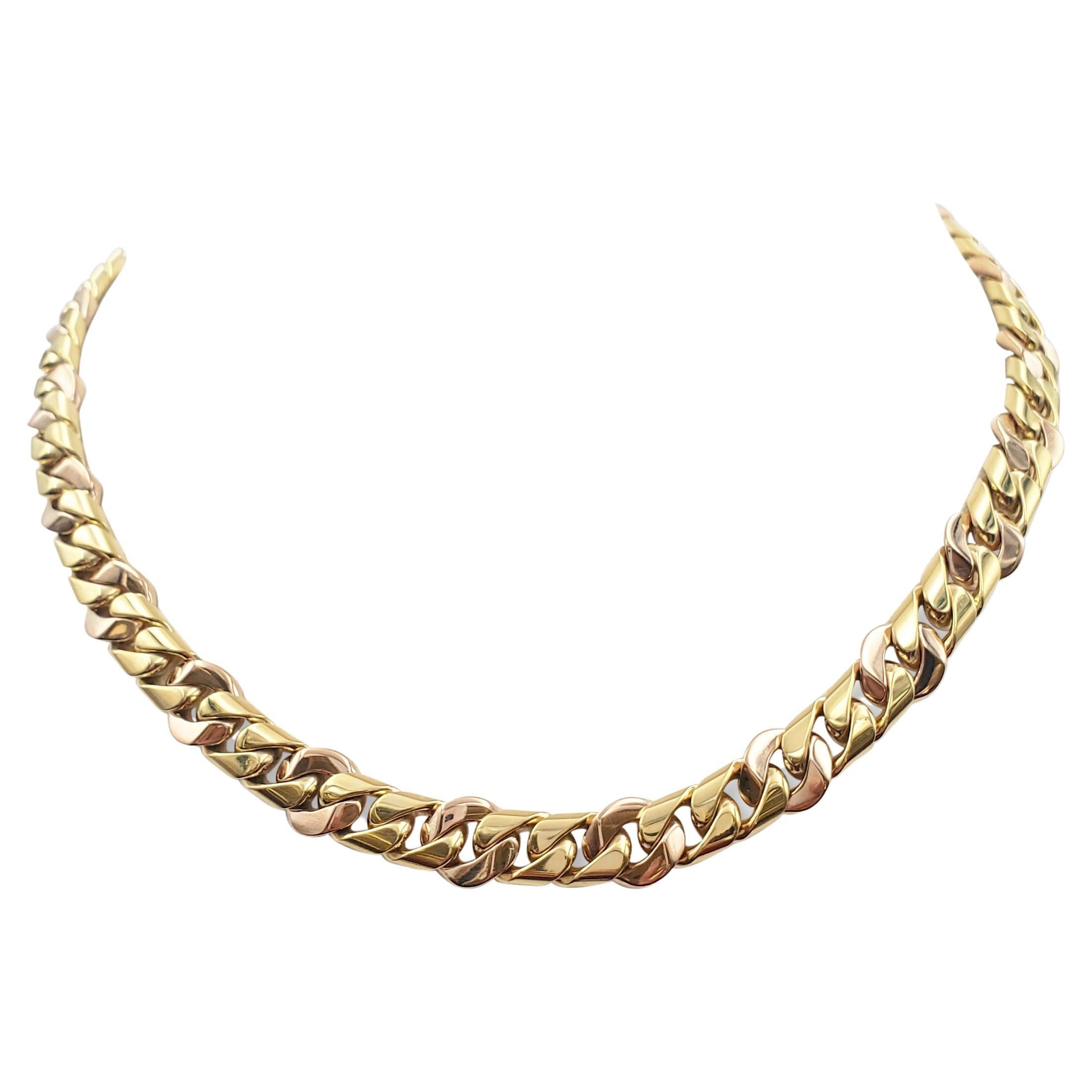 Bvlgari Two-Tone Gold Curb Link Necklace For Sale