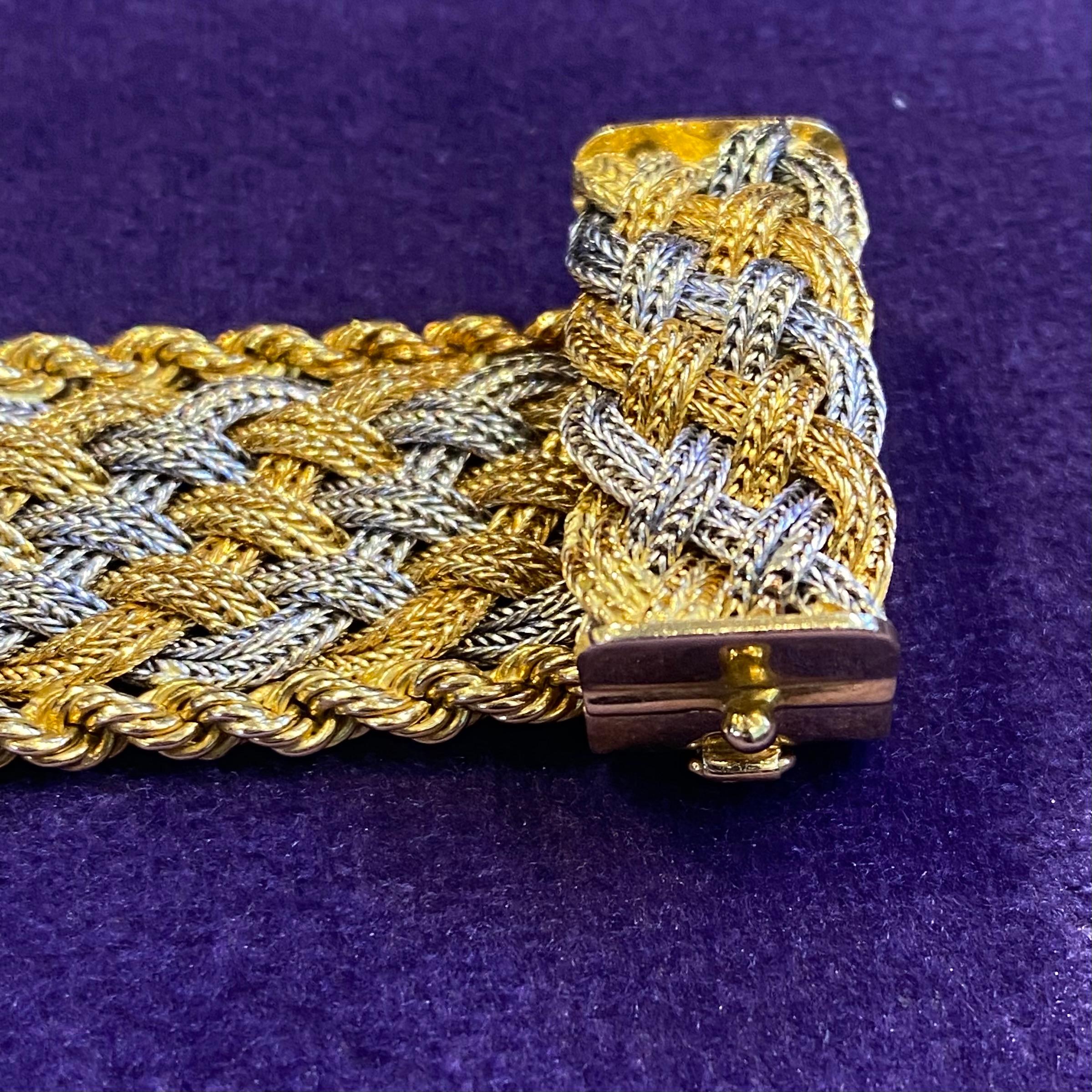 Bvlgari Two Tone Gold Tassel  Bracelet  For Sale 6