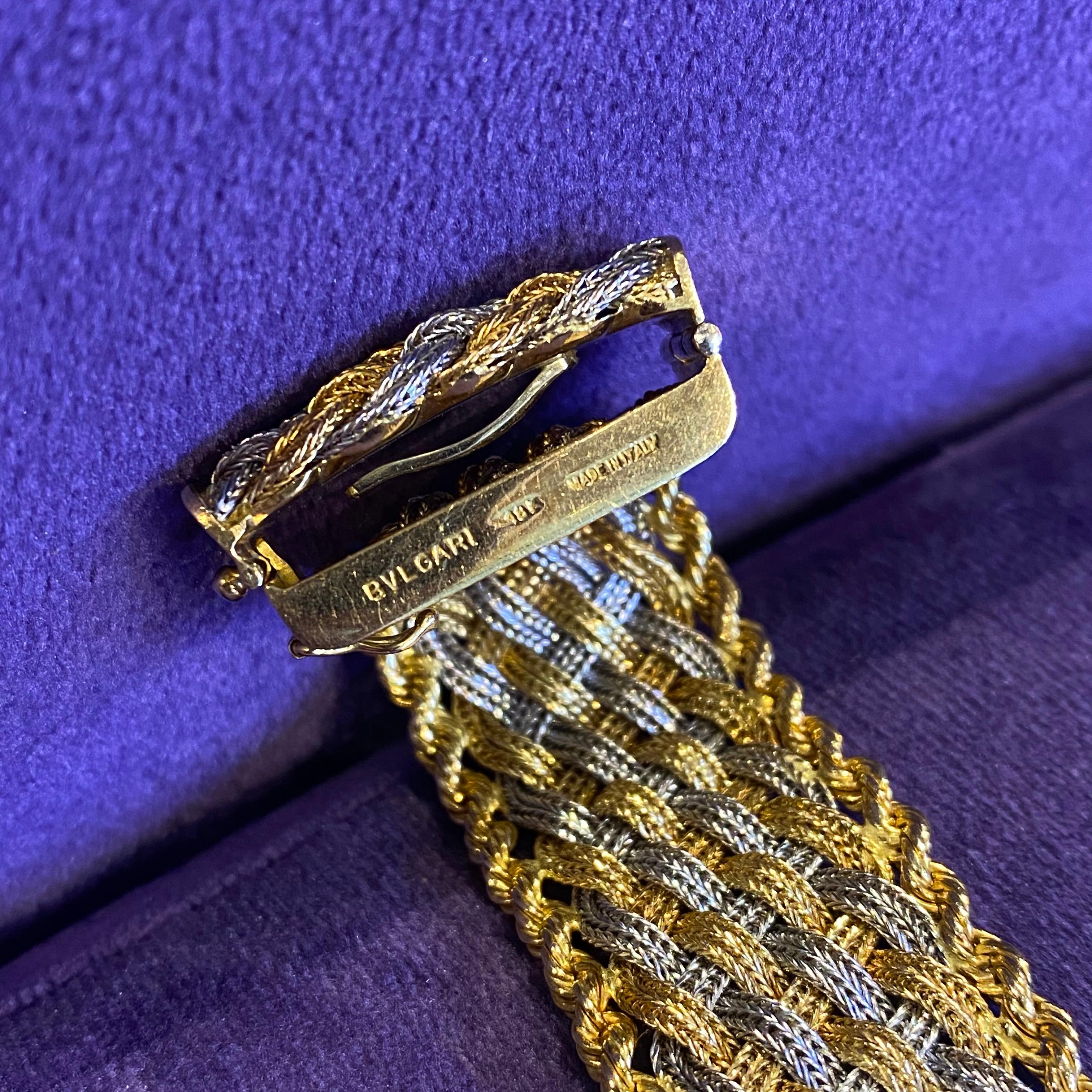 Bvlgari Two Tone Gold Tassel  Bracelet  For Sale 8