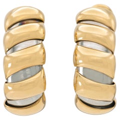 Bvlgari Two-Toned Tubogas Huggie Earrings