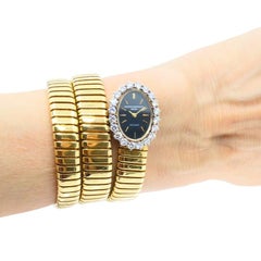 Bvlgari Vacheron Constantin Vintage Bulgari Tubogas Gold Diamond Watch