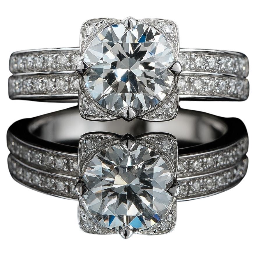 Bvlgari Venezia Platinum Round Diamond Engagement Ring (bague de fiançailles en platine avec diamant rond) en vente