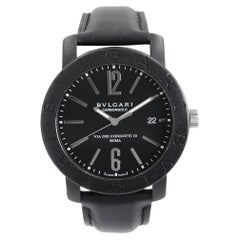 Bvlgari Montre automatique Via dei Condotti 10 Roma à cadran noir en carbone BB40CL