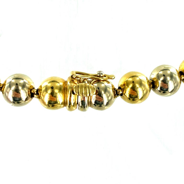 Bvlgari Vintage 18 Karat TwoTone Gold Bead Necklace For