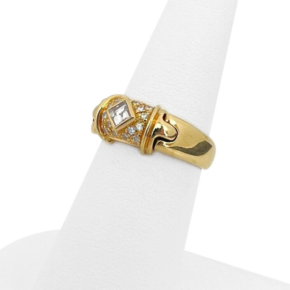 Anillo Bvlgari Vintage Oro Amarillo 18 Kilates y Diamantes Vvs, Italia en Bueno Estado en Guilford, CT