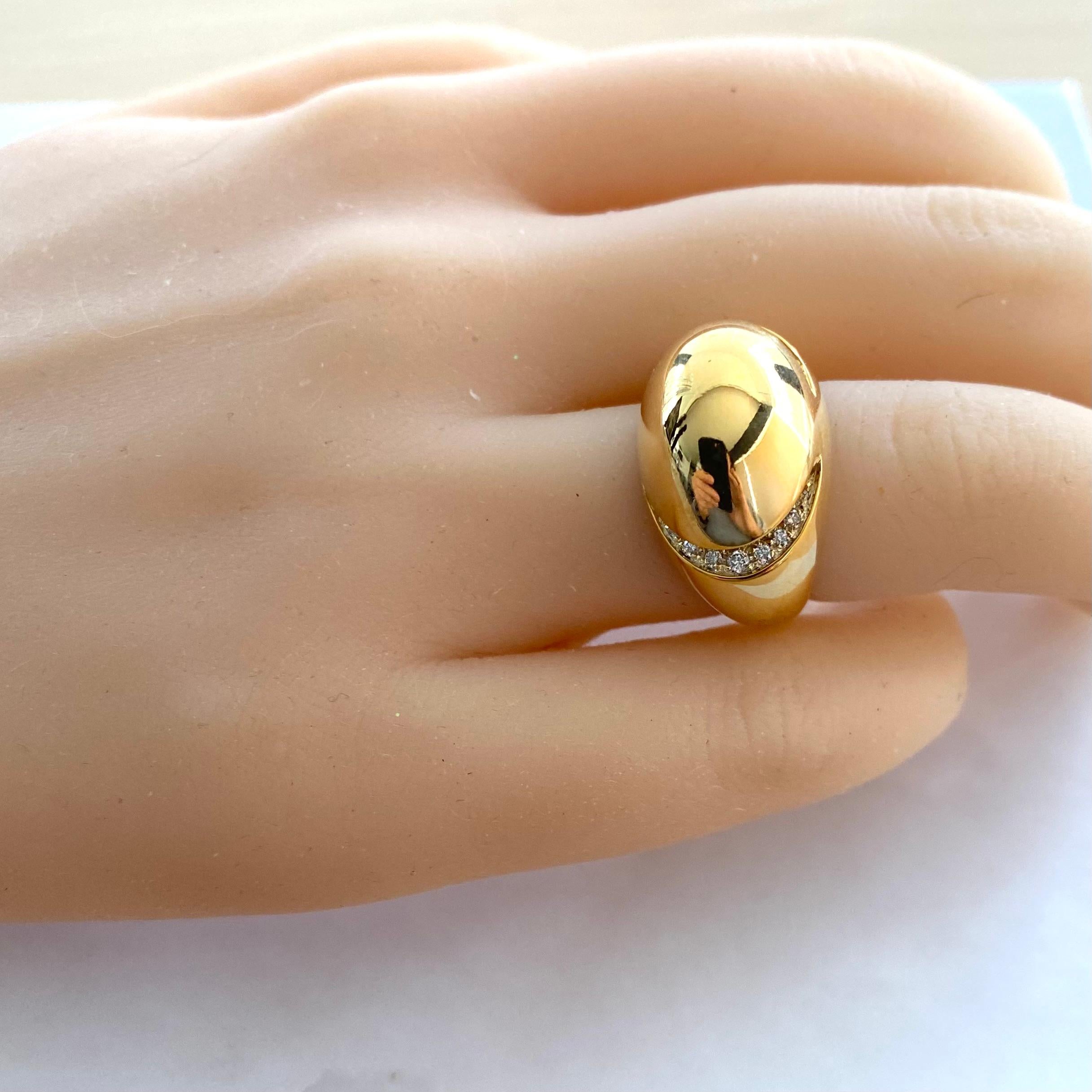 Bvlgari Vintage 18 Karat Gelbgold Diamant 0,40 Karat Dome Cocktail Ring 6