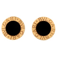 BVLGARI Vintage 18k Onyx Stud Earrings