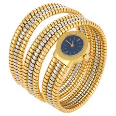 Bvlgari vintage 18k tricolor gold Tubogas watch