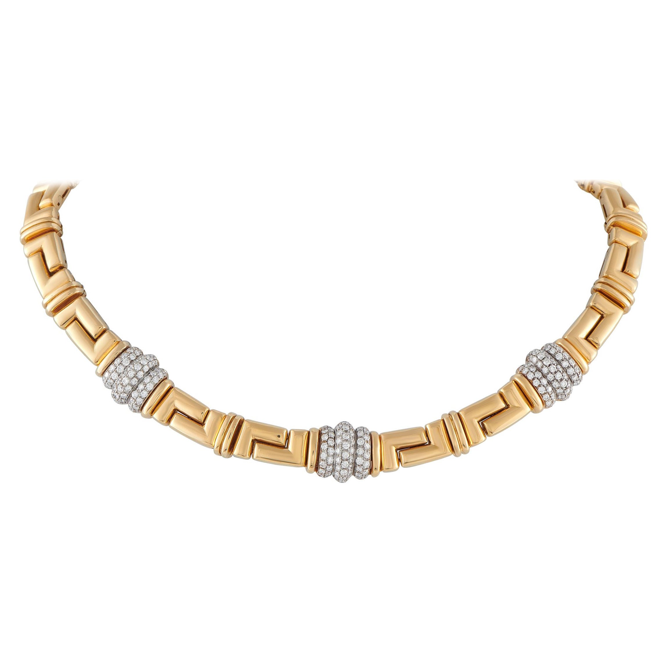 Bvlgari Vintage 18K Yellow Gold 4.0ct Diamond Necklace BV02-122325