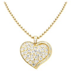 Bvlgari Vintage 18K Yellow Gold Diamond Heart Pendant Necklace