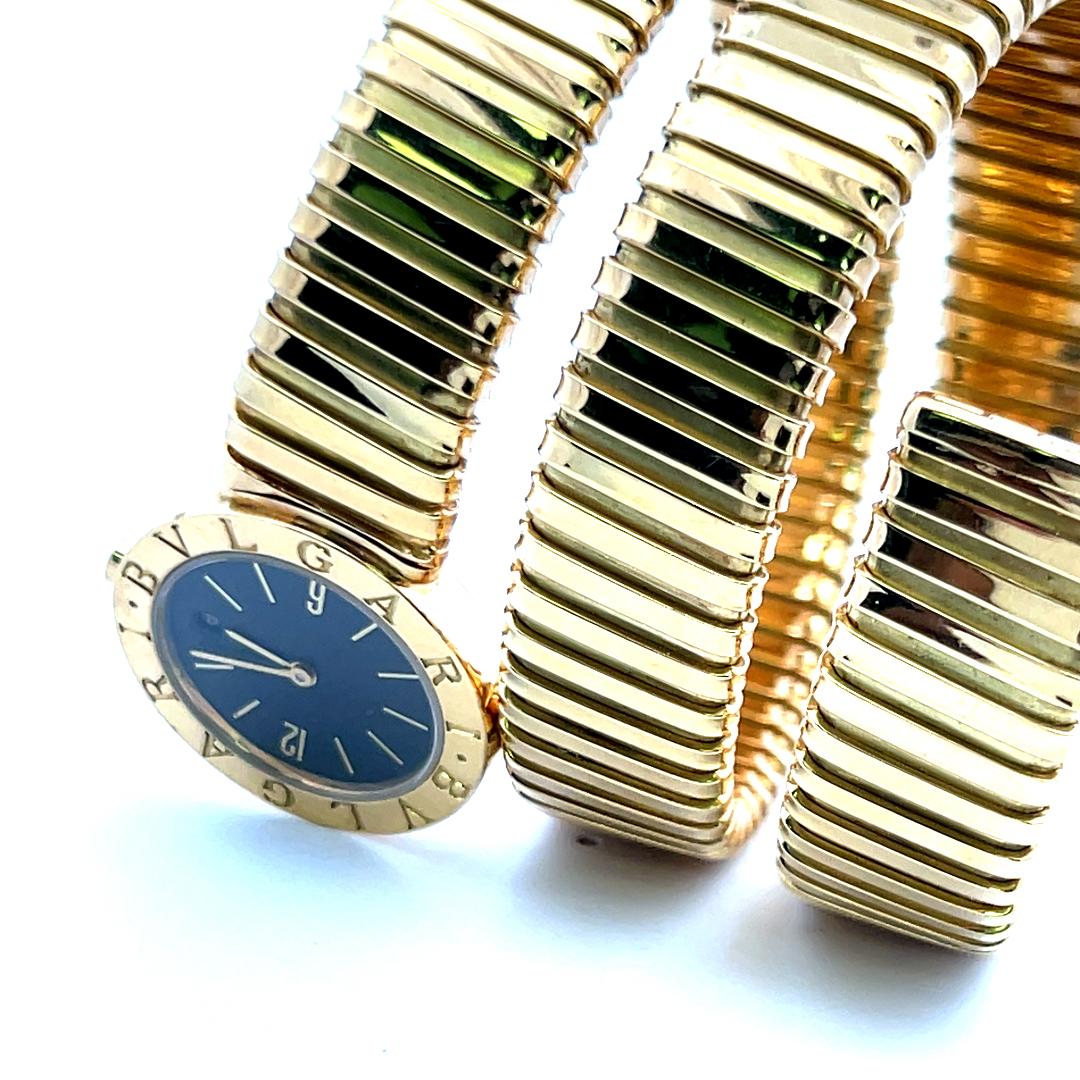 Bvlgari Vintage 93,90 Gramm Tubogas 18 Karat Gelbgold Armbanduhr im Angebot 6