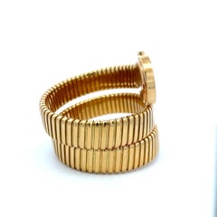 Bvlgari Vintage 93.90 Grams Tubogas 18 Karat Yellow Gold Bracelet Watch