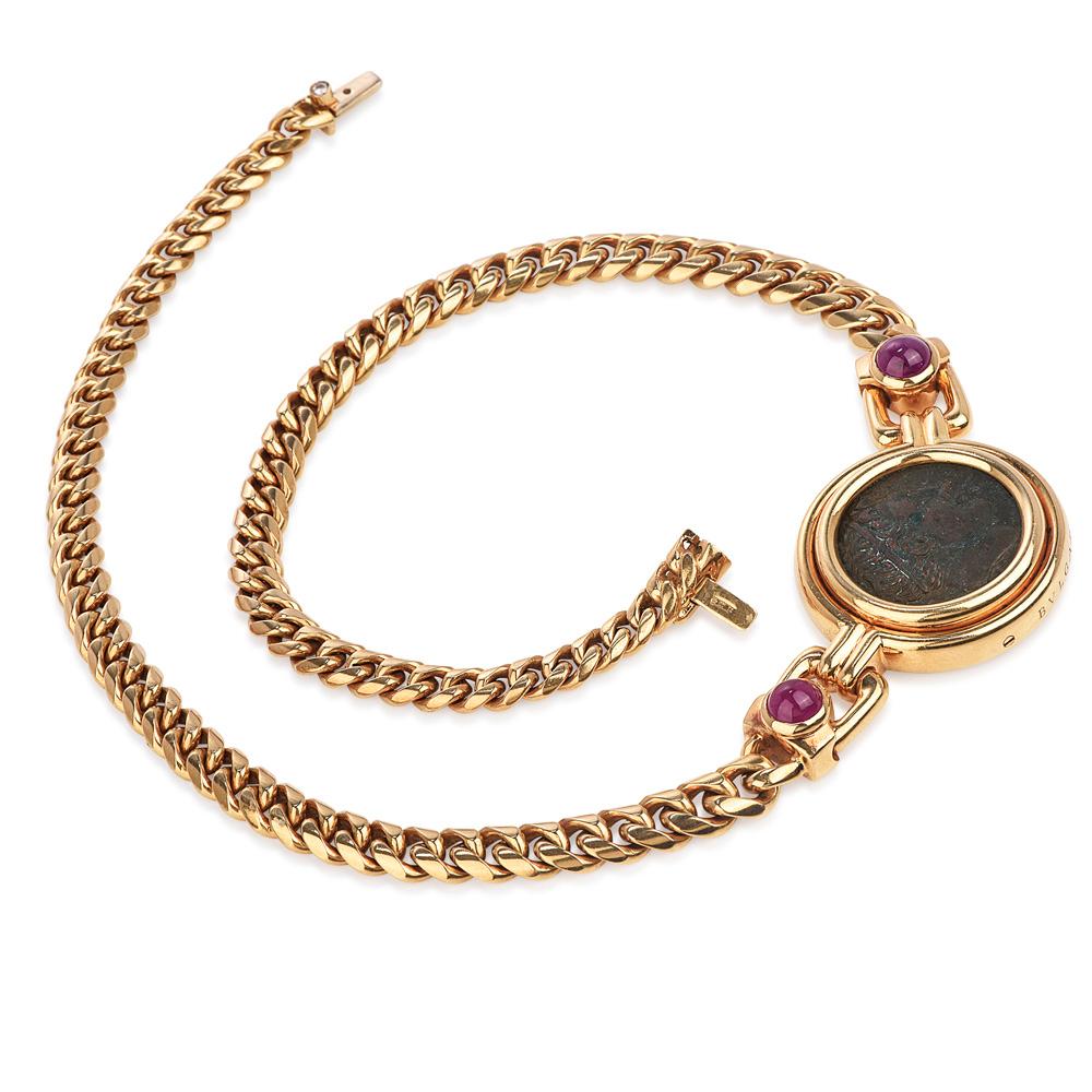 Bulgari ancient coin necklace store