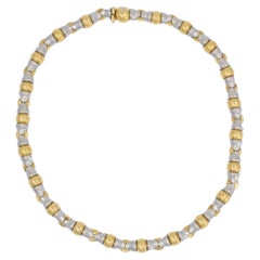 Bvlgari Vintage Bulgari 18k Gold Edelstahl Halsband Halskette