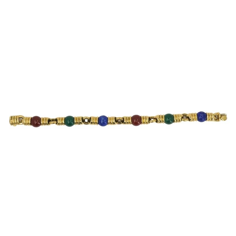 Perlina Bvlgari Bracciale d'epoca Bulgari in oro 18k con pietre preziose in vendita