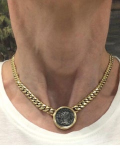 Bvlgari Vintage Bulgari Monete Necklace 18k Gold & Roman Coin