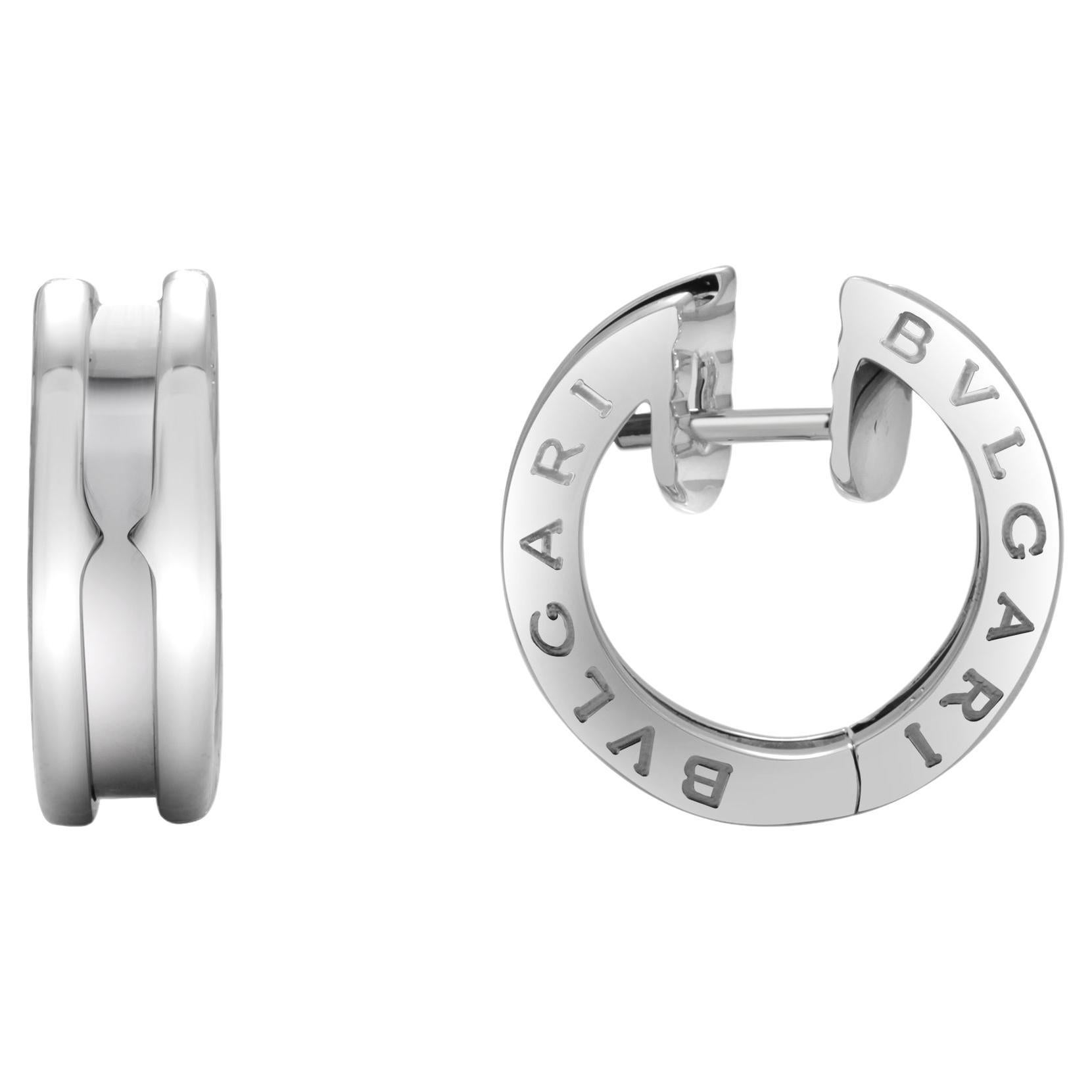 Bvlgari Créoles huggies vintage B.Zero1 en or blanc 18 carats