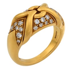 Bvlgari vintage diamond 18k yellow gold ring