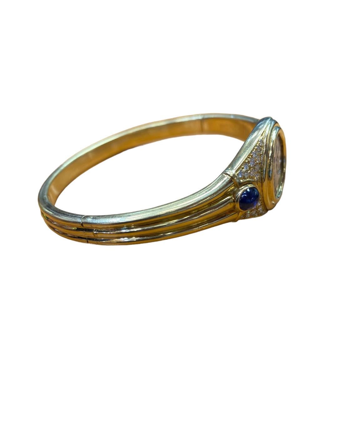 Bvlgari Vintage Diamant Alessandro Magno Münze-Armband (Rundschliff) im Angebot