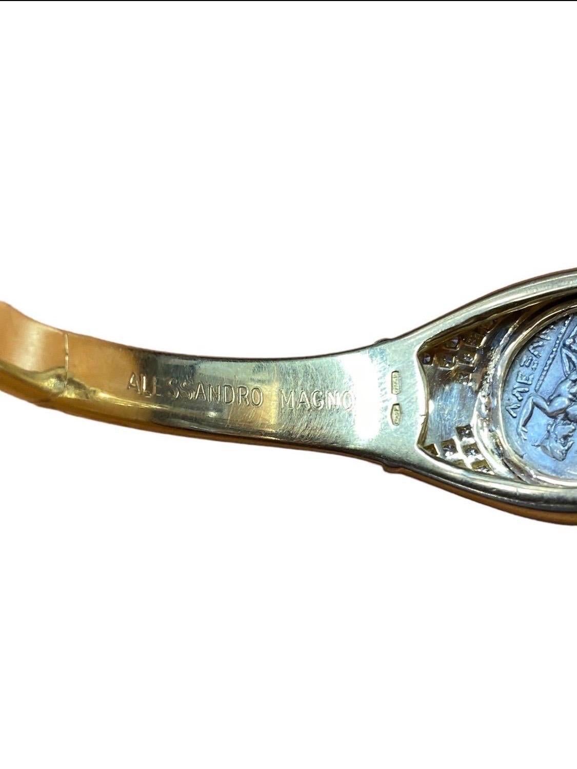 Bvlgari Vintage Diamant Alessandro Magno Münze-Armband für Damen oder Herren im Angebot