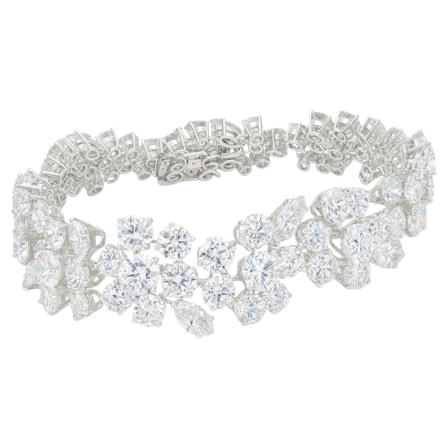 Bracciale floreale in platino e diamanti d'epoca Bvlgari, circa anni '60 in vendita