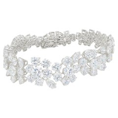 Bracciale floreale in platino e diamanti d'epoca Bvlgari, circa anni '60