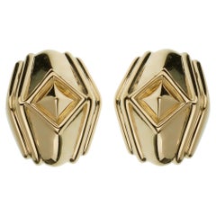 Bvlgari Vintage Pyramiden-Ohrringe aus 18 Karat Gelbgold