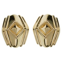 Bvlgari Vintage Pyramiden-Ohrringe aus 18 Karat Gelbgold