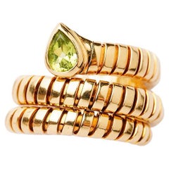 Bvlgari Vintage Serpenti Tubogas Peridot Gelbgold-Ring