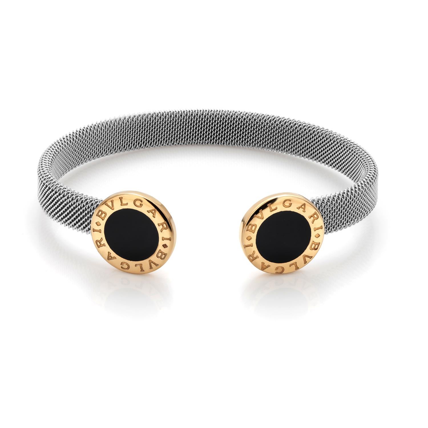 bvlgari bracelet black and gold