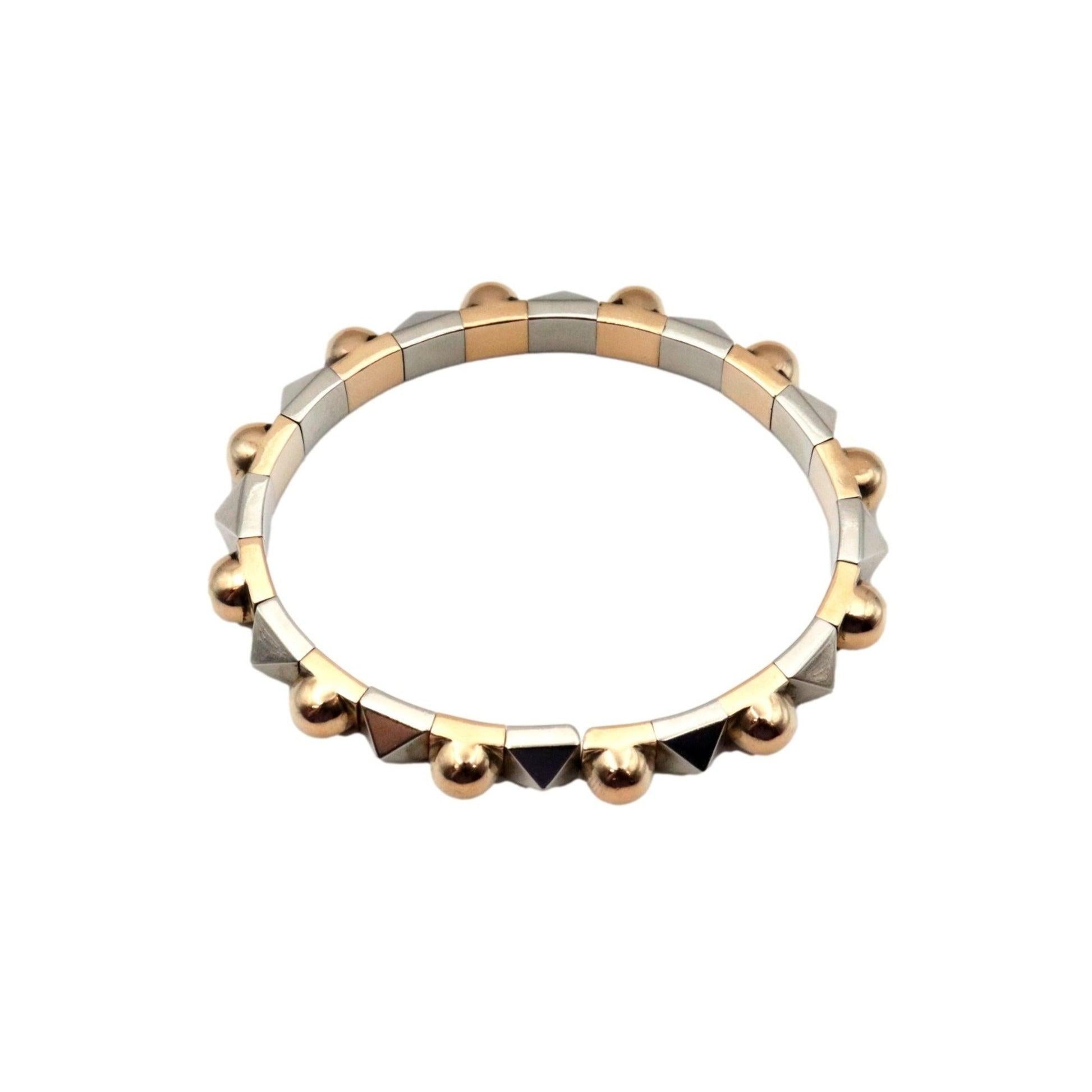 Women's Bvlgari Vintage Studs Bangle in 18K Yellow Gold and White Gold For Sale