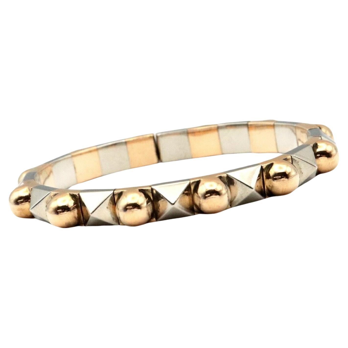 Bvlgari Vintage Studs Bangle in 18K Yellow Gold and White Gold For Sale