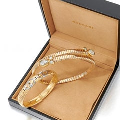 Bvlgari Vintage Tubogas Diamond Choker Necklace & Bracelet