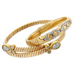 Collana e bracciale con diamanti Tubogas Vintage di Bvlgari