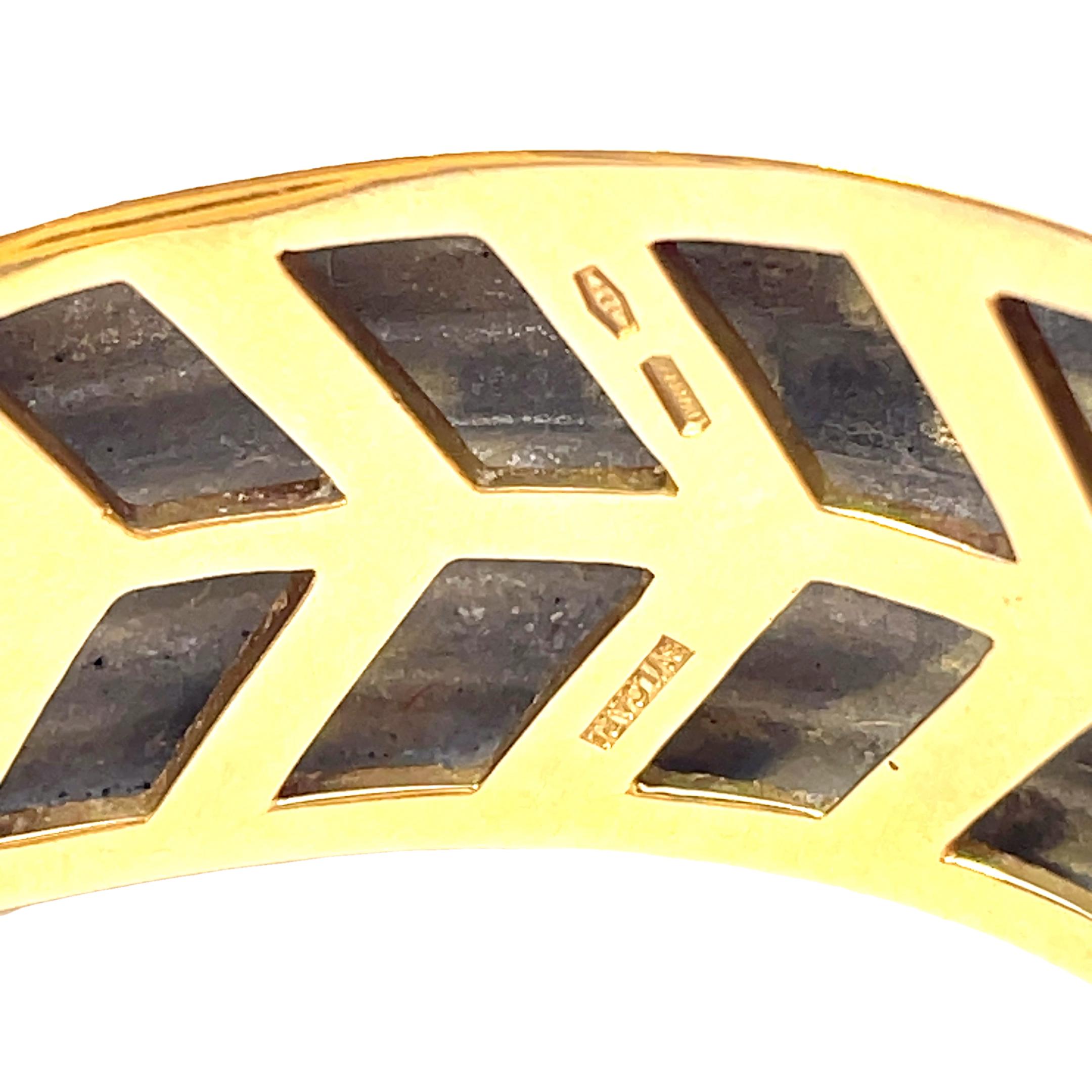 Bulgari vintage yellow gold and steel cuff bangle In Excellent Condition In Milano, IT