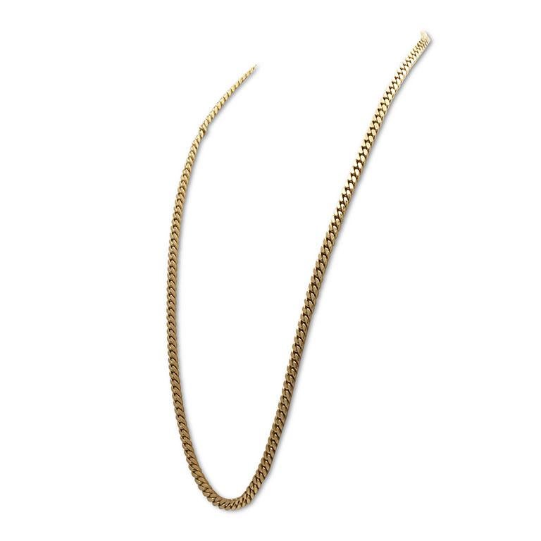 Bvlgari Vintage Yellow Gold Curb Link Chain In Excellent Condition In New York, NY