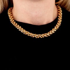Bvlgari Parure colliers et boucles d'oreilles vintage en or jaune et rose