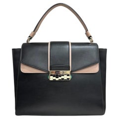 Bvlgari Viper snake black leather handbag shoulder bag
