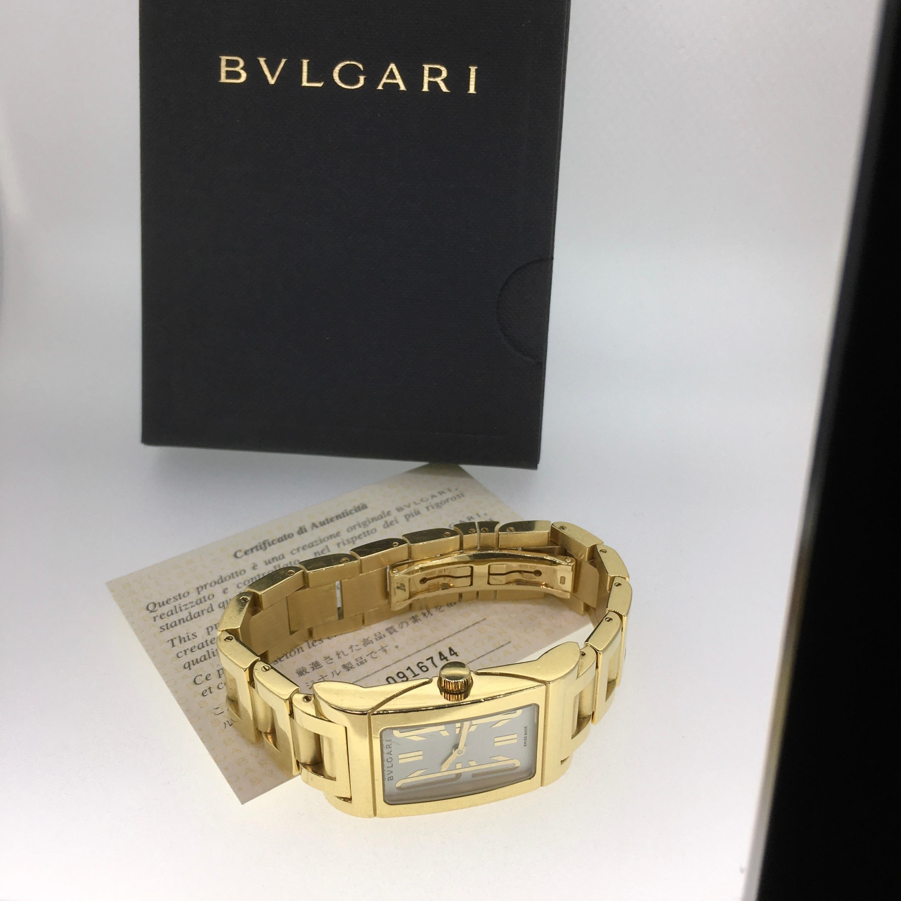 Bvlgari, Watch, Rettangolo, 18 Carat Gold, RT39G, Quartz 3