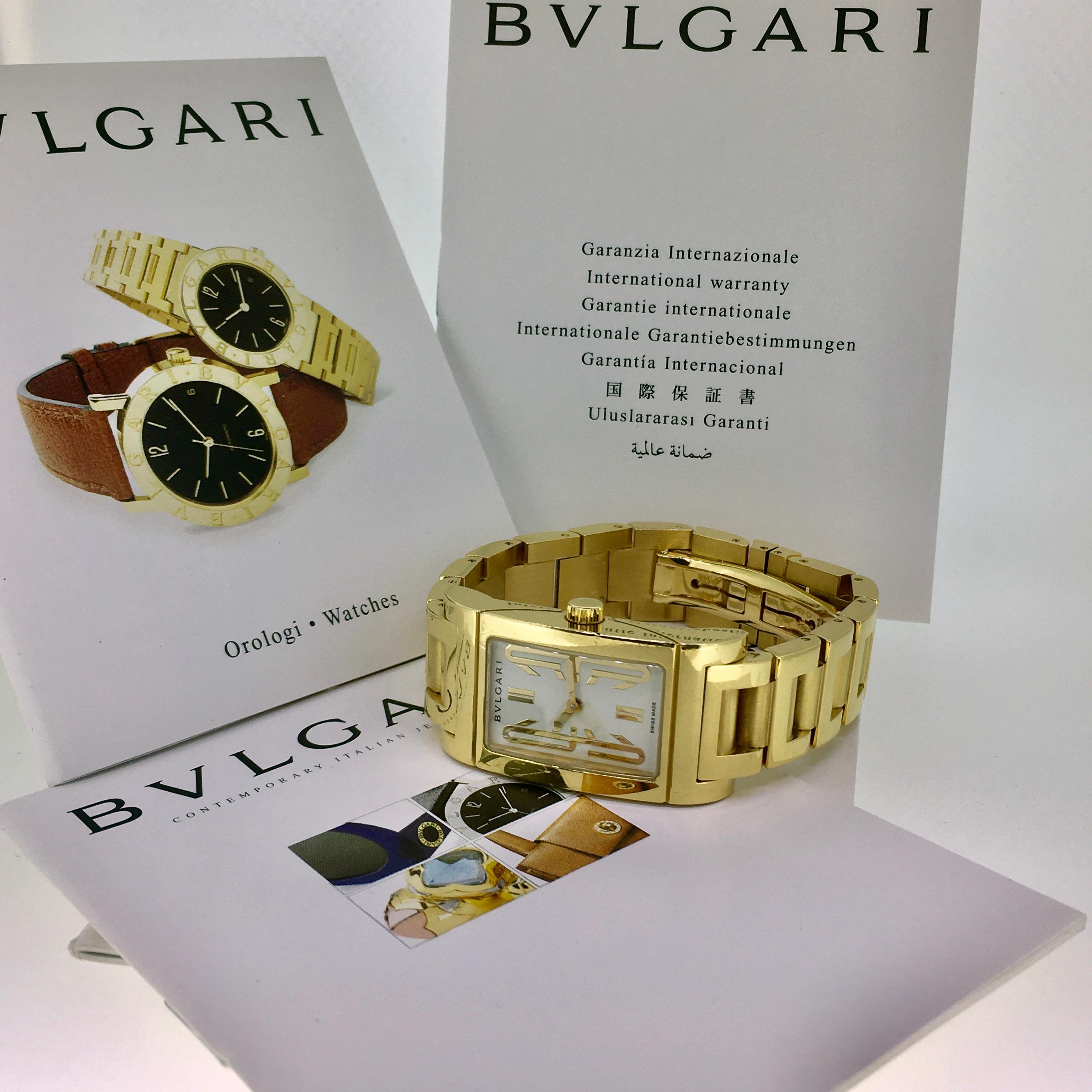 Women's Bvlgari, Watch, Rettangolo, 18 Carat Gold, RT39G, Quartz