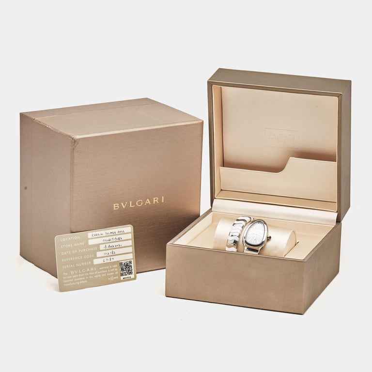 SERPENTI SPIGA GOLD SILVER CERAMIC WHITE DIAL