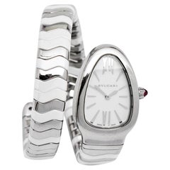 Bvlgari White Ceramic Stainless Steel Serpenti Spiga 102182 Women's Wristwatch 3
