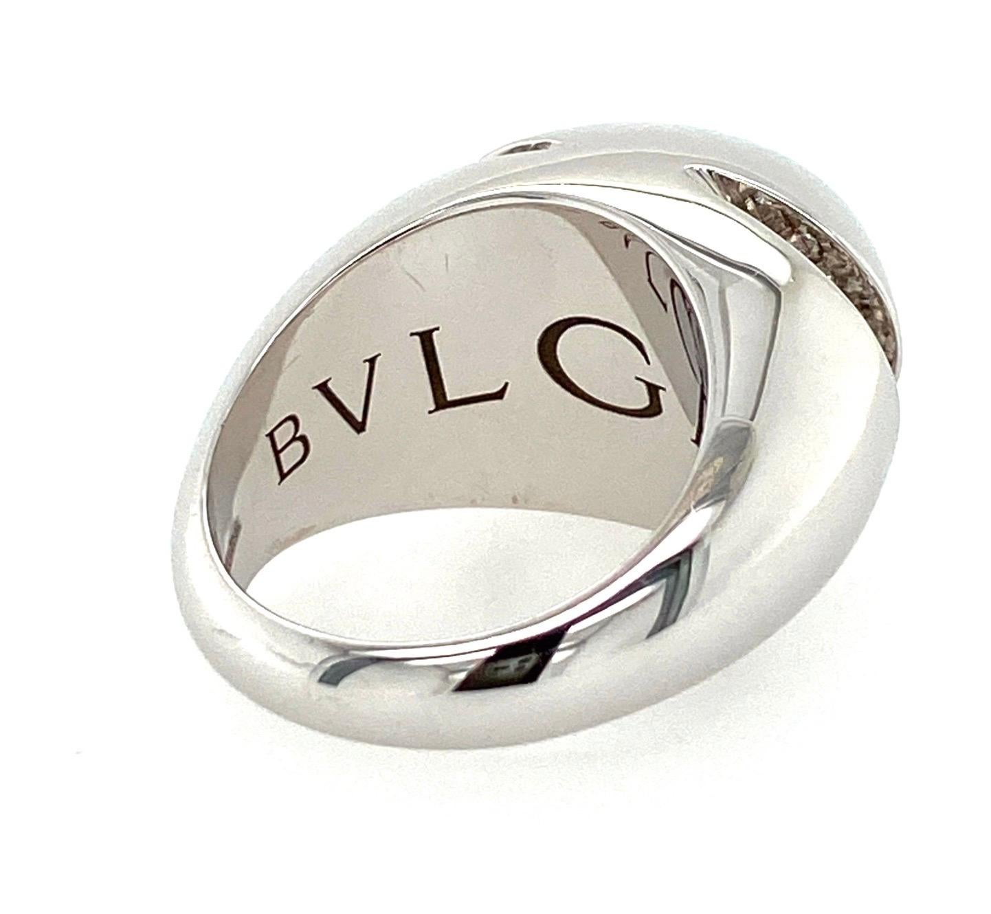 Contemporary Bvlgari White Gold and Diamond Ring